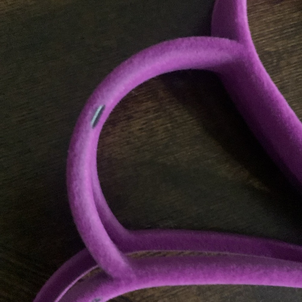 Joy Mangano felt hangers with some fading wear shades of orchid silver hardware - Picture 4 of 5